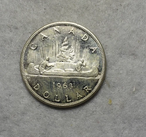 CANADA SILVER DOLLAR 1963 BU SILVER COIN ( stock# 55)
