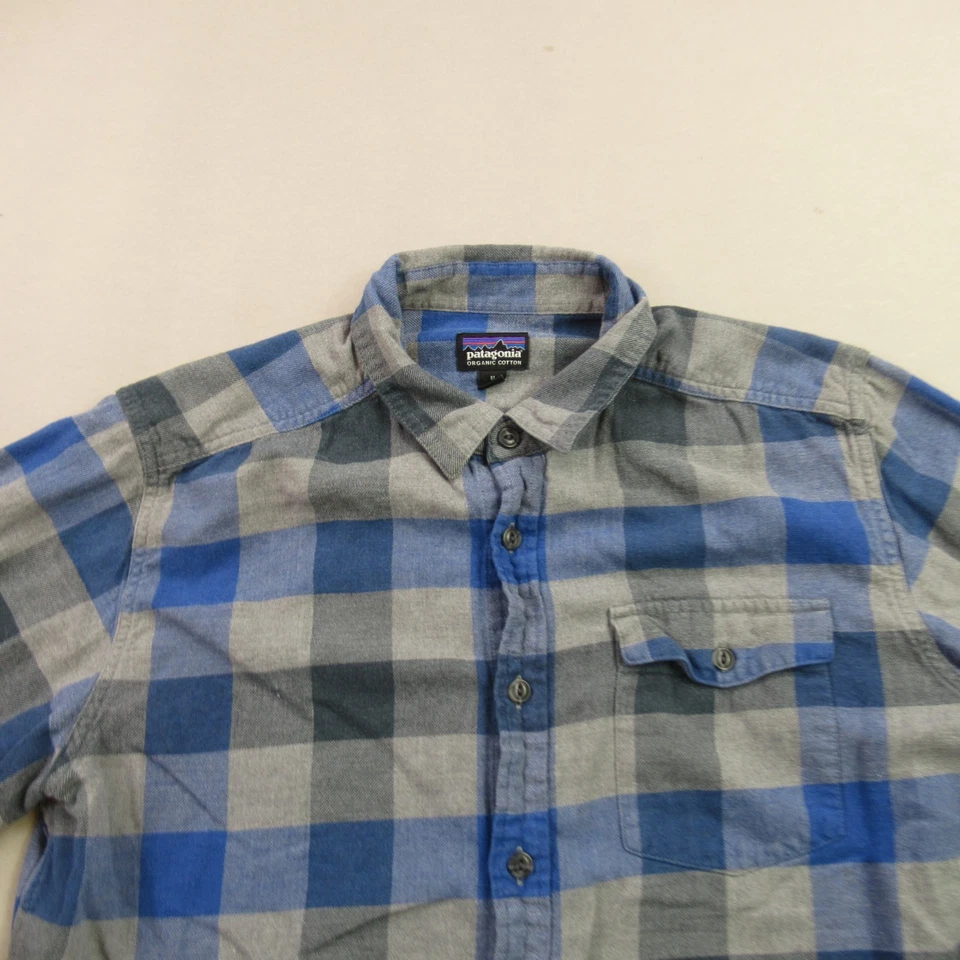 Patagonia Shirt Mens Medium Long Sleeve Button Front Pockets Checks Outdoors - Image 3 of 4