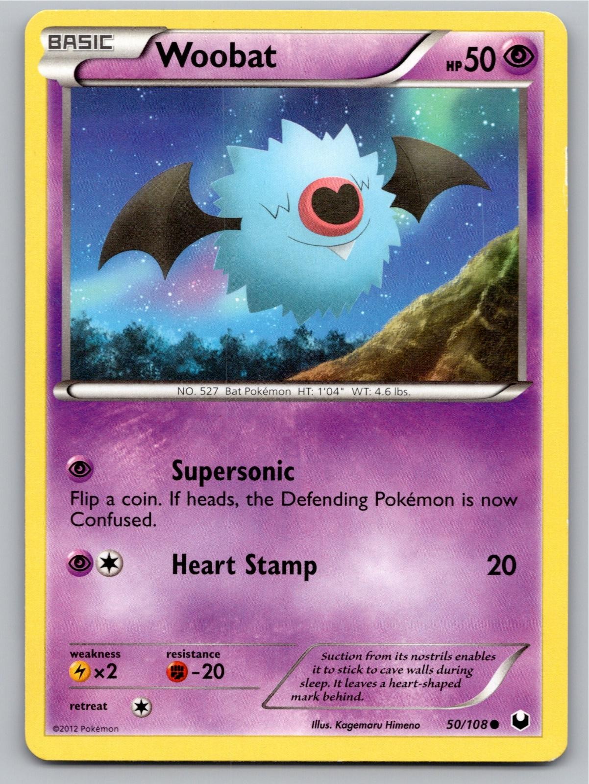 2012 POKEMON WOOBAT DARK EXPLORERS 50/108 C LP A88167 FREE S&H
