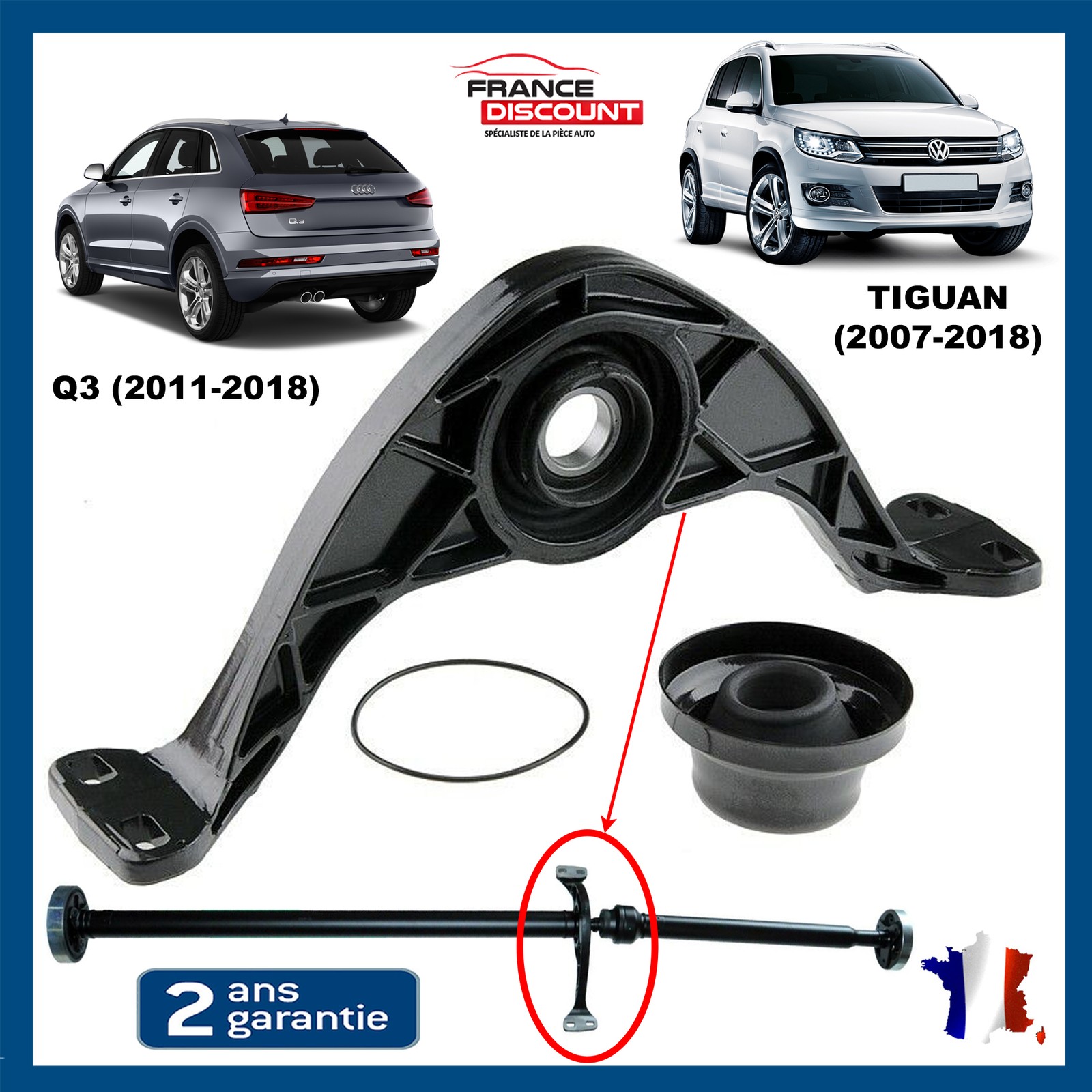 Palier de transmission arrière pour Audi Q3 et VW Tiguan 5N0521101