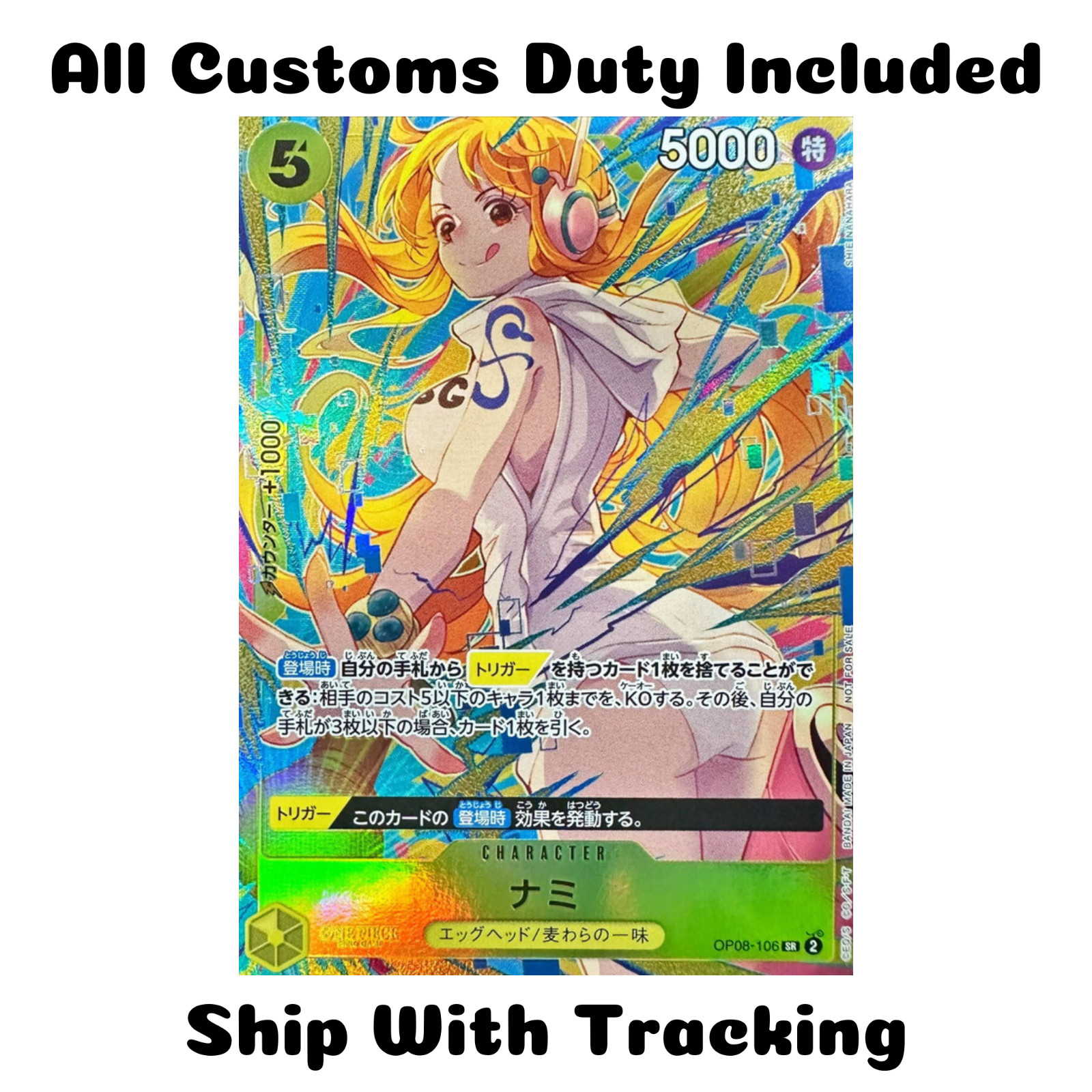 ONE PIECE TCG JAPANESE CARD PROMO PACK EX VOL.3 Parallel Nami OP08-106 SR