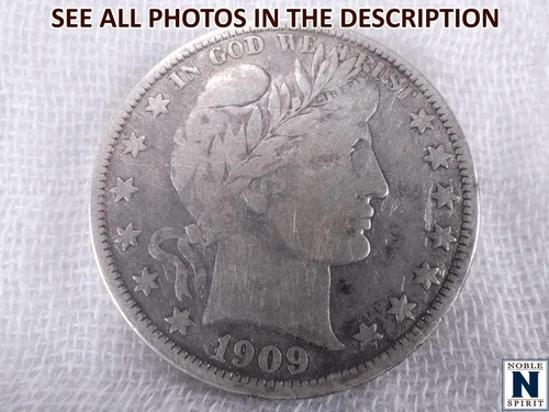 NobleSpirit Popular 1909 O Barber Silver Half Dollar VF Very Fine