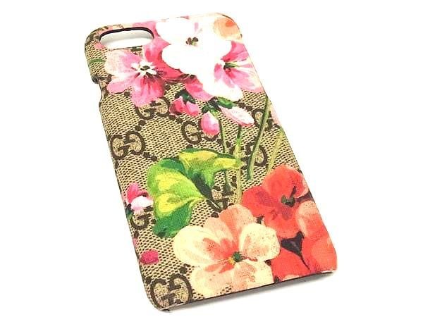 GUCCI 474573 572353 GG Blooms PVC Flower iPhone 7 Case Brown