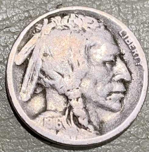 1916s Buffalo nickel, nice original GOOD+ Condition Coin, full date, no issues!