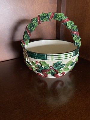 MAKE THE SEASON BRIGHT 6  Decorative Bowl w/ Handle New
