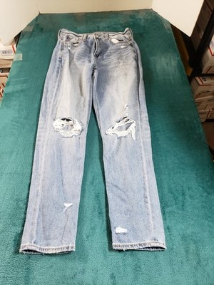 American Eagle Jeans Size 4 Womens Blue Denim Pants Stretch Ladies Mid Rise Mom