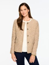 Tweed Knit Lady Jacket at Talbots, NWT 199, color SESAME MULTI, have all size