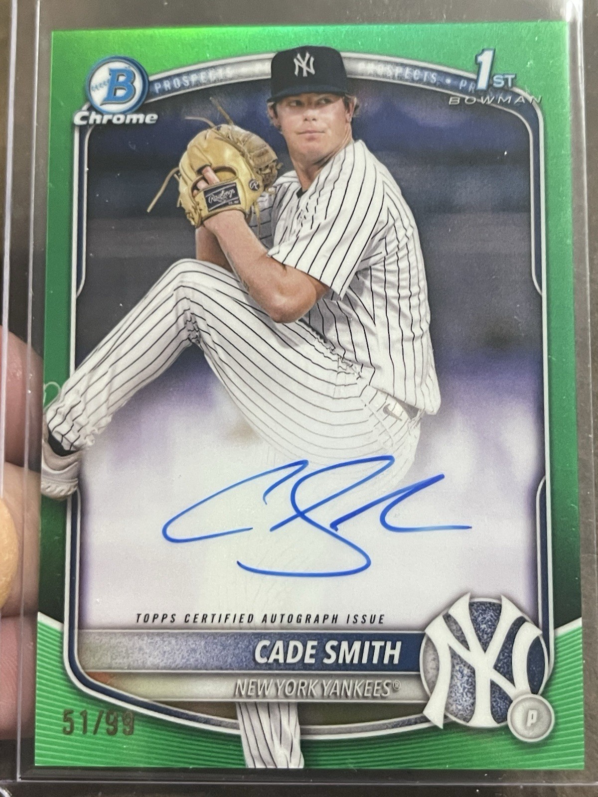 2025 Bowman Chrome Cade Smith 1st Prospect Green Lava AUTO #23/99 (JV)