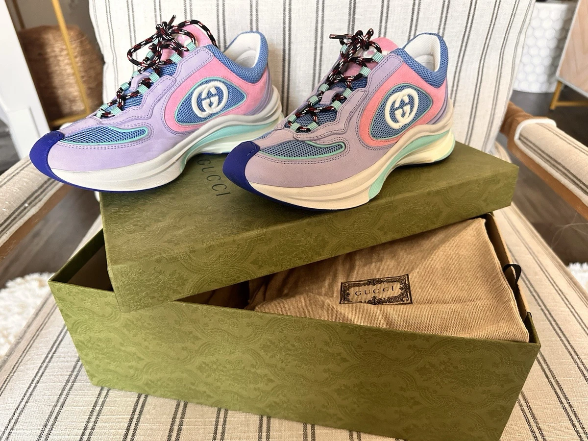 Gucci Run Sneaker White Blue W for sale | eBay