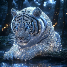 Tiger Diamond Art Kits for Adults - White Tiger Diamond Painting Kits for Adults