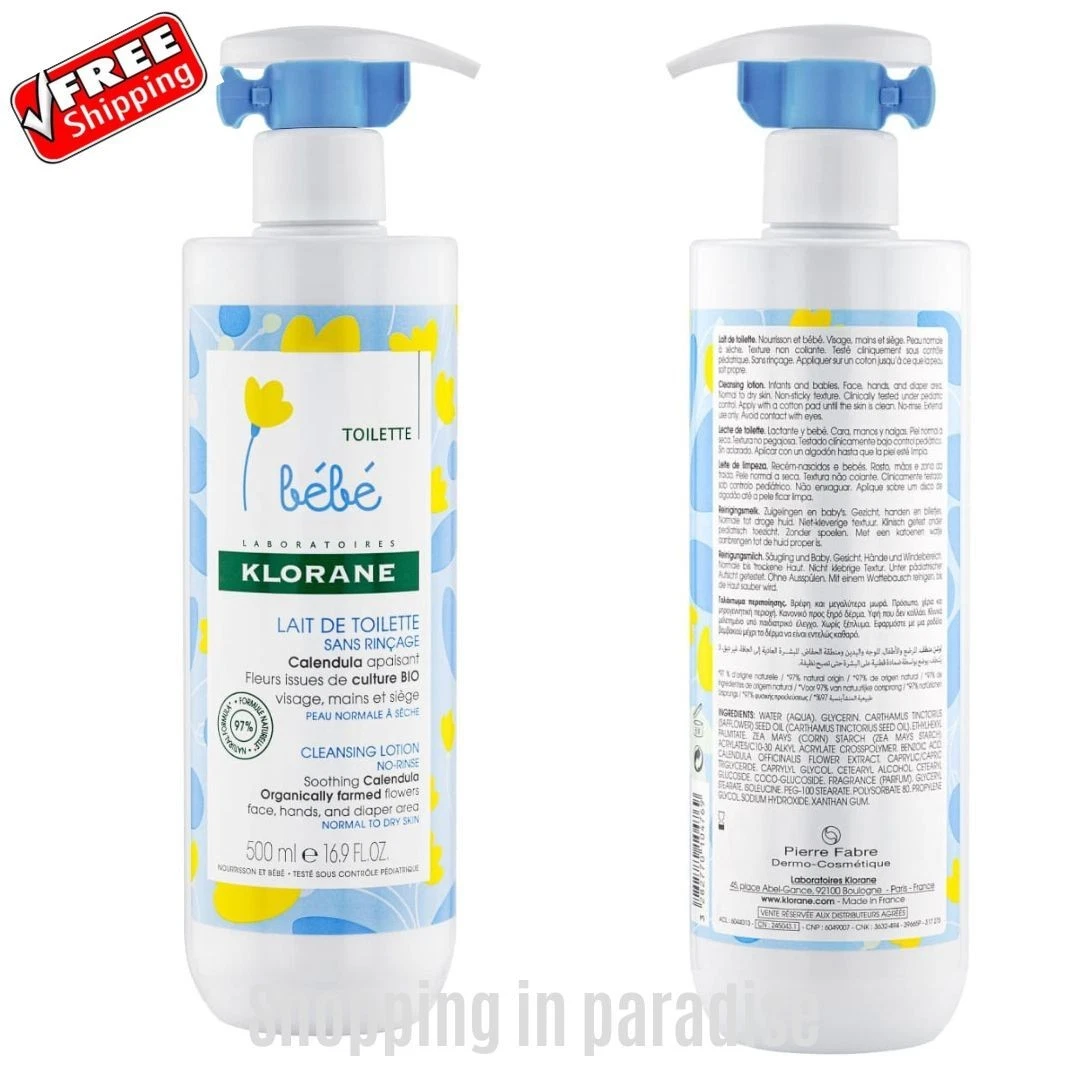 Klorane Bebe Baby Lait De Toilette Cleansing Lotion 500ml/16.9oz EXP 01/2029
Opens in a new window o