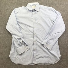 Ted Baker Shirt Mens Large 16 34/35 Blue Geometric Endurance Dress Long Sleeve