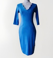 Papaya Cornflower Blue Stretch Midi Pencil BodyconDress. Size 10. Long Sleeves
