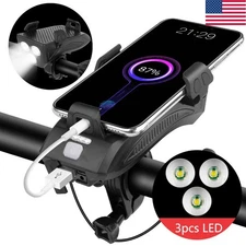 40000LM Bike Headlight with 130dB Horn 4000mAh USB Rechargeable Power Bank 3 in1