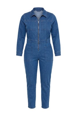 Ulla Popken Damen große Größen Jeans Jumpsuit 845462