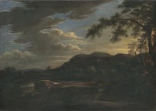 Klassisches Landschaftswandbild Ruhige Abendszene