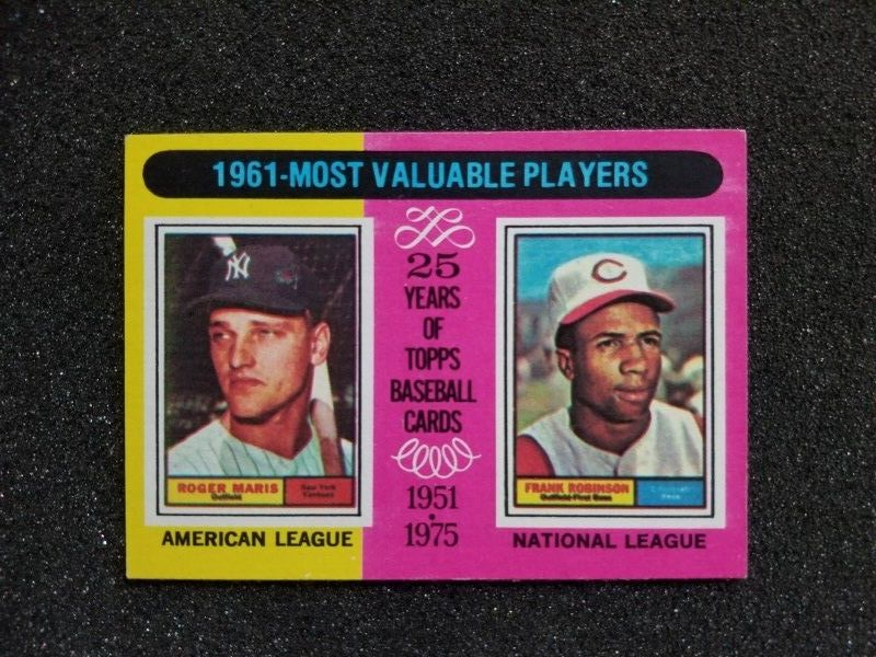 1961 MVP CARD 1975 TOPPS BASEBALL CARD 199 MARIS AND F. ROBINSON eBay