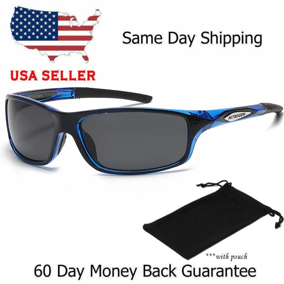 NEW Polarized Men Sport Sunglasses Driving Pilot Fishing Eyewear Wrap Glasses US - Image 3 of 4