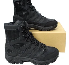 Merrell Moab 2 8" Tactical Waterproof Side-Zip Black Boots Mens Sz 8