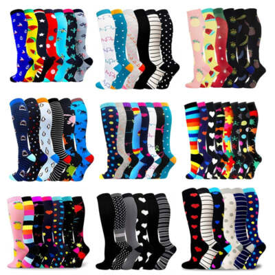 Step Up Your Comfort: 7 Pairs of Unisex Compression Socks for Nurses, Doctors, a