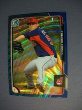 TREVOR FRANK 2015 Bowman Chrome Prospects Blue Wave Refractors BCP129 RC Indians