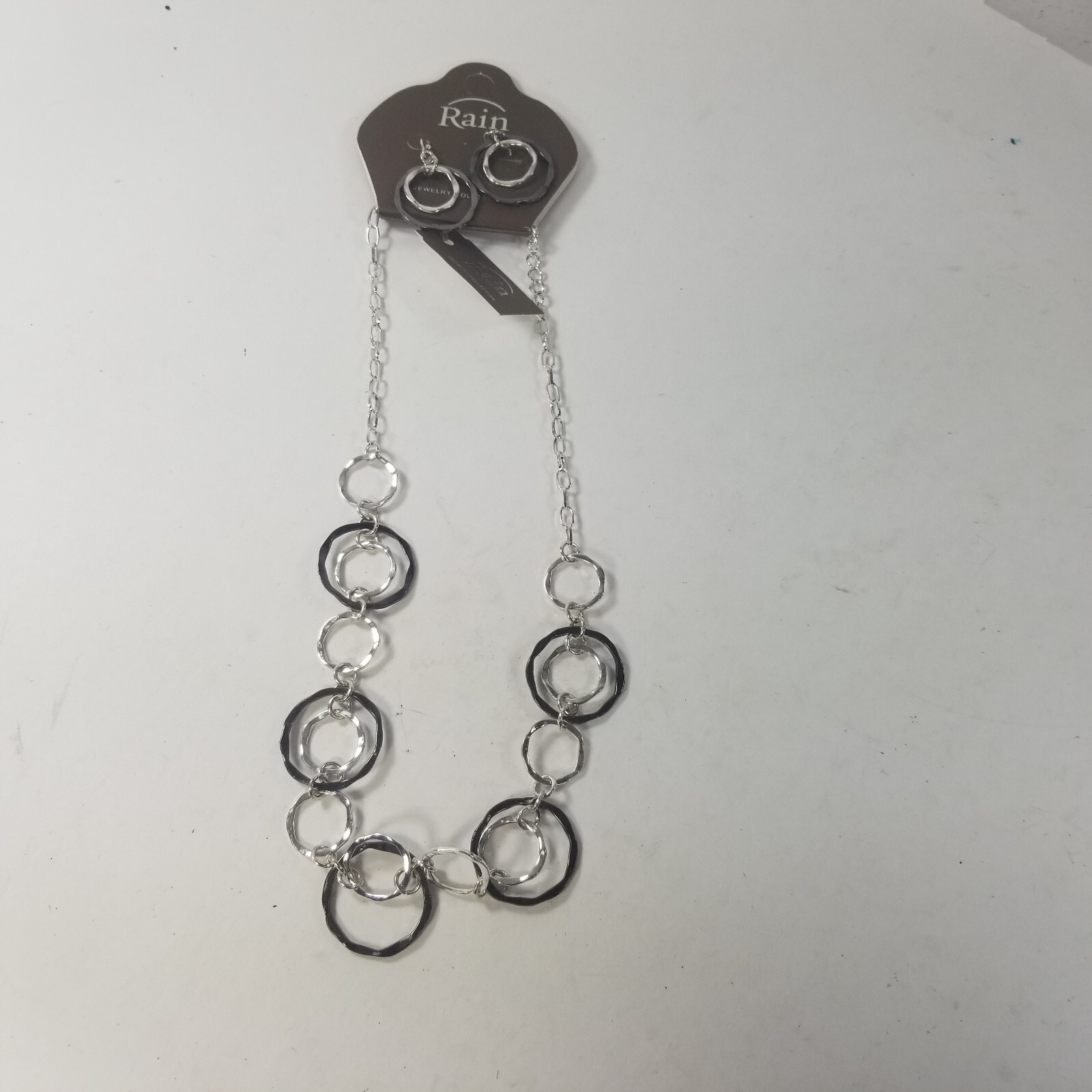 Statement Multi Ring Circle Silver tone & Black B… - image 1