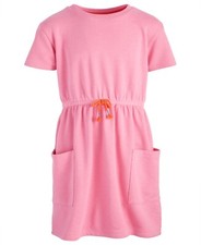 Epic Threads French Terry Dress Girls M 10/12 Pop Pink Round Neck Short Sleeve