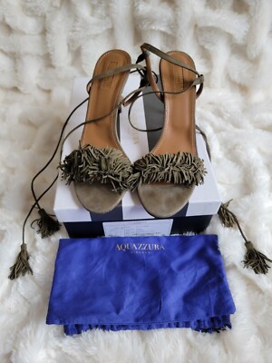 Aquazzura Wild Thing 85 Sandals In Truffle Color Womens Size