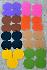 Lot 31 Halloween Felt Shapes Pumpkin Craft Green Yellow Brown Black Purple Pink