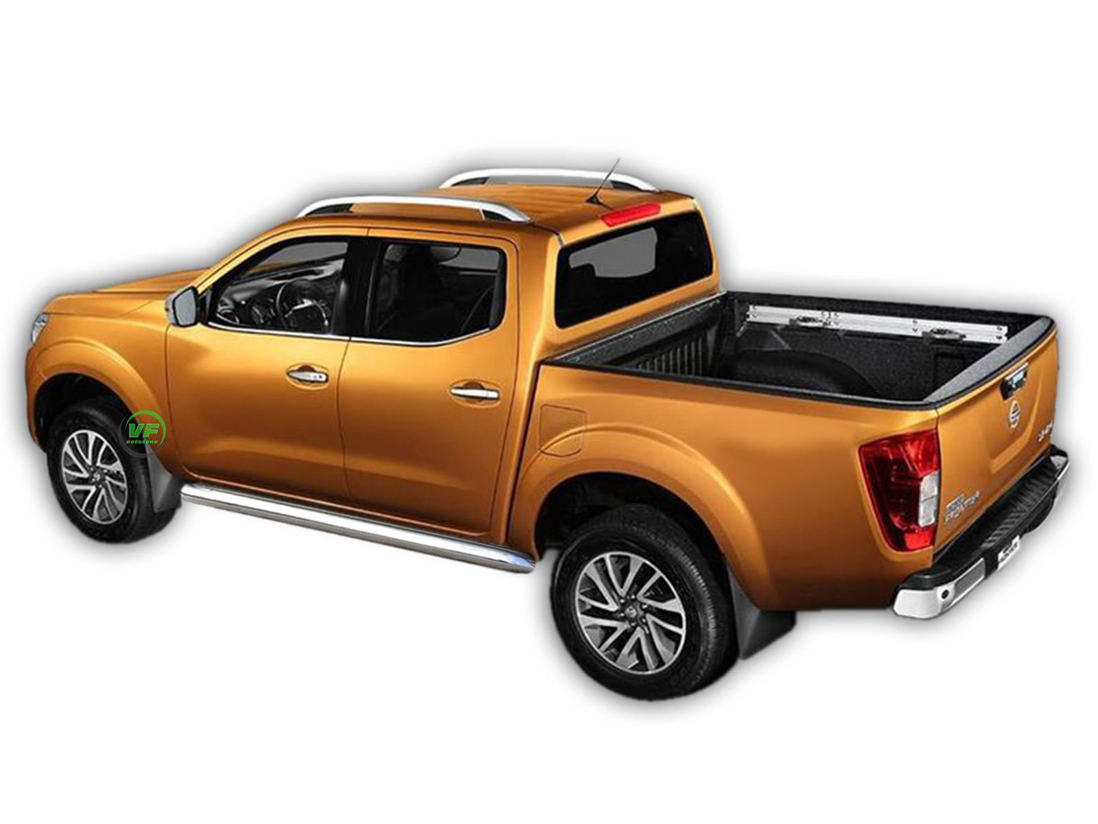 Side protection bars CHROME stainless steel pair for NISSAN NAVARA