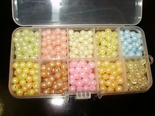 NEW!! 6mm 10 Color BLUE IRIDESCENT UV TROUT & STEELHEAD Bead Assortment Box 