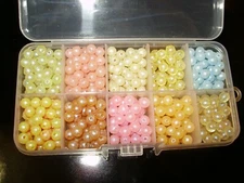 NEW!! 6mm 10 Color BLUE IRIDESCENT UV TROUT & STEELHEAD Bead Assortment Box 