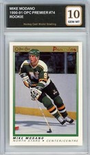 1990-91 OPC Premier #74 Mike Modano Rookie RC Hockey Graded Mint HCWG 10