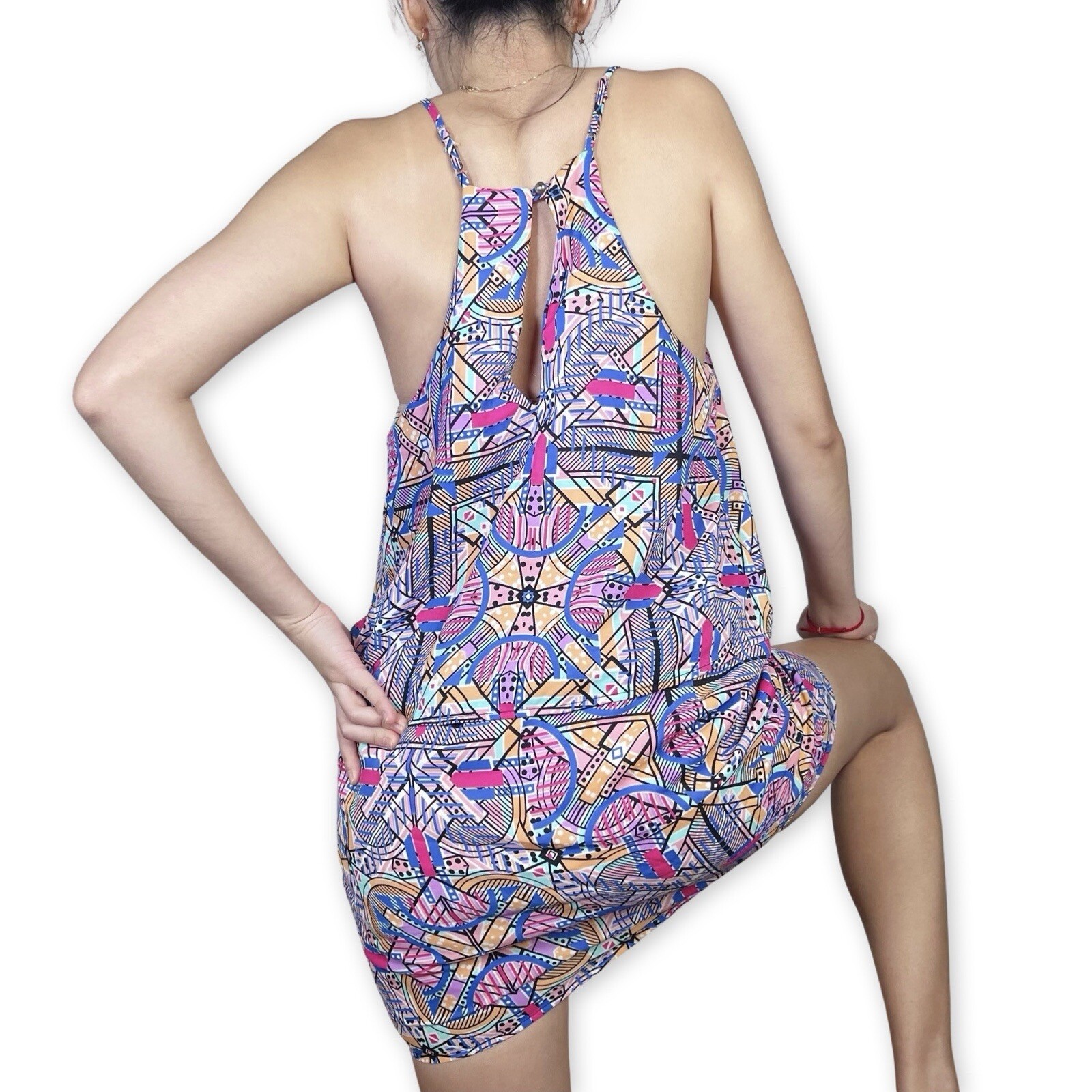 Everly Multicolor Funky Geometric Pattern Dress S… - image 3