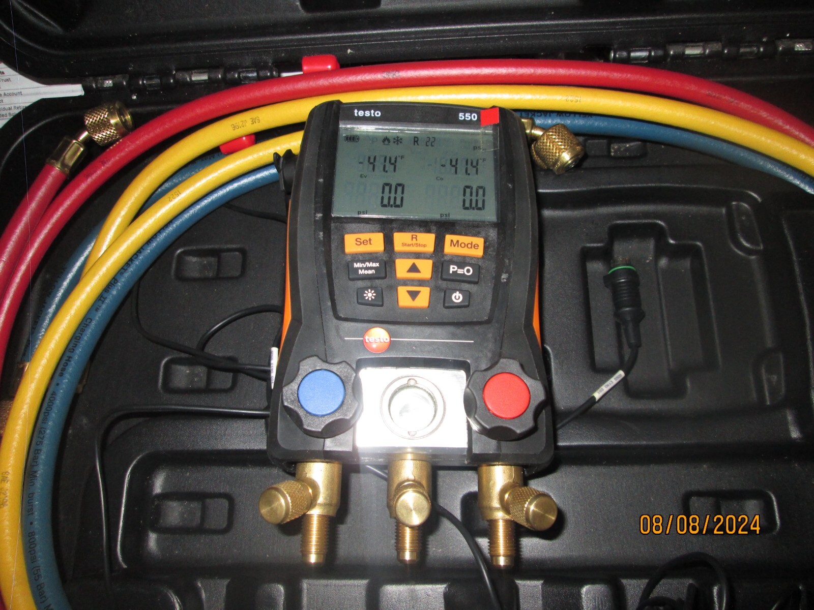 Testo 550 AC Basic Kit Smart Digital Manifold W/fixed Cable Tempprobes