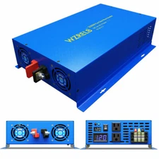 Power Inverter 2000W Pure Sine Wave Inverter 12V to 110/220V DC to AC Off Grid