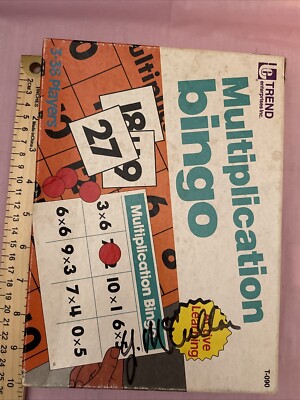 Vintage Tredn Brand Multiplication Bingo Game Active Learning Complete