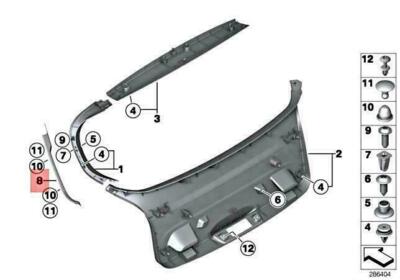 BMW F20 F21 120I 125I M140I M140IX GUTTER STRIP LEFT 51247453339