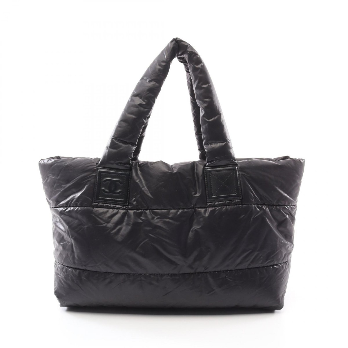 CHANEL Coco Cocoon MM Tote Bag A47107 Nylon leather Black