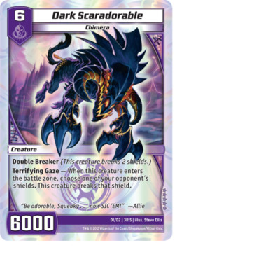 Kaijudo X1 DARK SCARADORABLE Super Rare D1/D2 3RIS DUEL MASTERS 2012