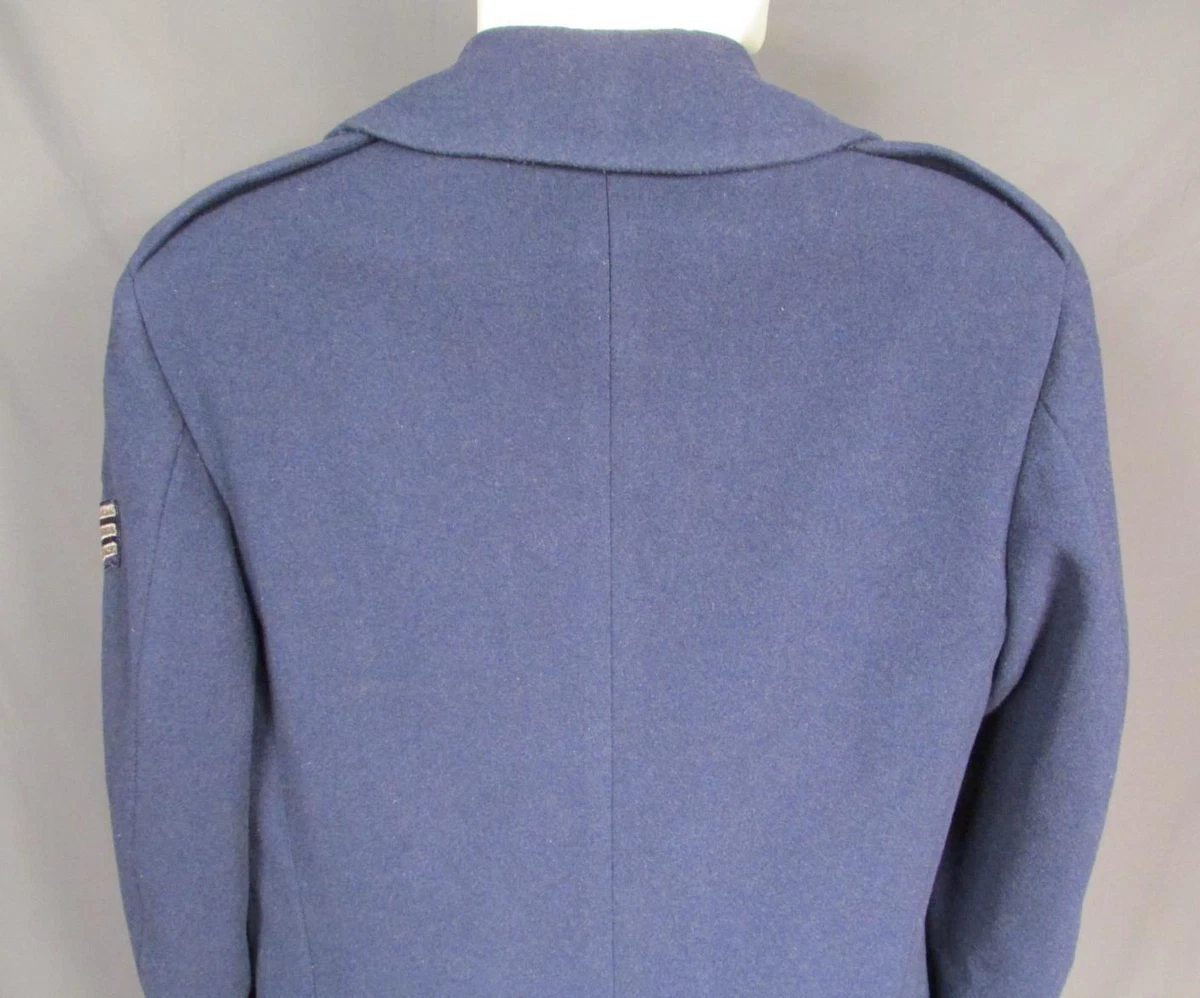 Vintage 1950s US Air Force Blue Wool Uniform Overcoat Coat USAF Korean War L 39
