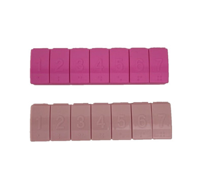Vintage Tuppeerware 7 Day Pill Keepers W/Braille Hot Pink/Pink NEW