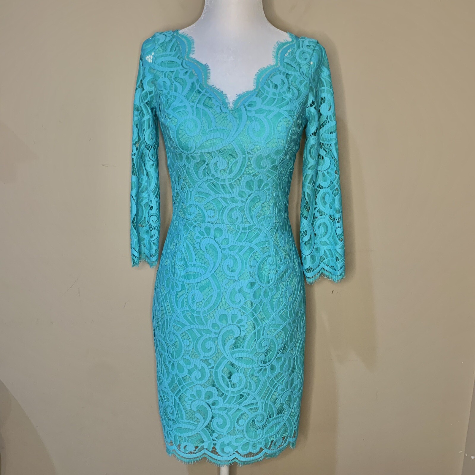 Lilly Pulitzer Helene Lagoon Green Lace Dress Women’s… Gem