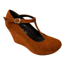 SCARPE SANDALO SANDALI ZEPPA DONNA GWEN 21 ECO PELLE MARRONE ORIGINALE AI