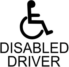 Disabled Driver sign Disability Mobility Car Taxi Minibus STICKER/VINYL DECAL.