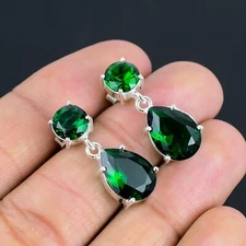Chrome Diopside Gemstone Handmade 925 Sterling Silver Earring For Gifts EPN-136