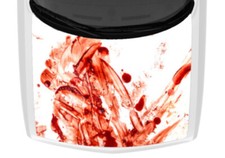 Red Blood Smears White Hood Wrap Vinyl Truck Car Graphic Decal Horror 58