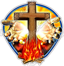Jesus Christ Religion Cross Christianity Car Bumper Vinyl Sticker Decal 4.6"