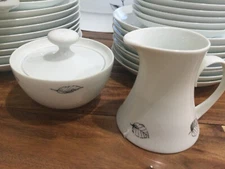 SET of 2 BLOCK BIDASOA "BLACK ROSE" ESPANA- Sugar bowl and creamer MINT