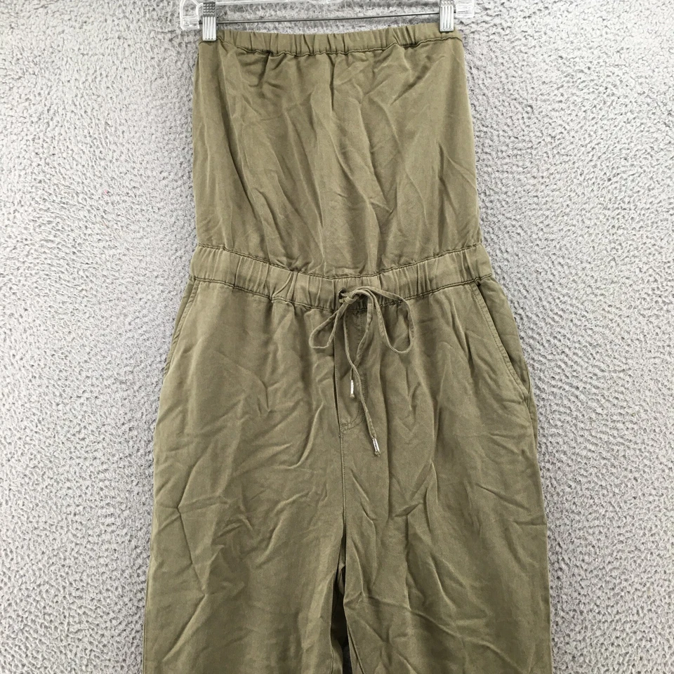 Guess Sleeveless Jumpsuit Womens M Green Elastic Waist Casual Pullover Stretch - Image 2 of 4